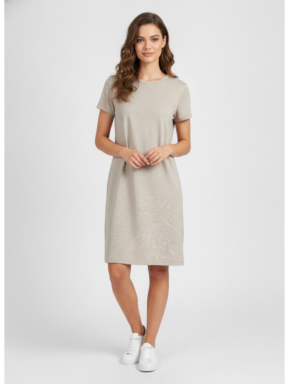 Calvin Klein Beige Short Sleeve Casual Dress Size S